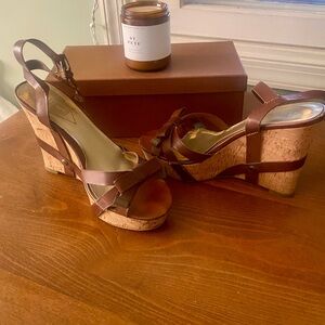 Guess Cork Wedge Shoes with Bow Detail- Sz 8